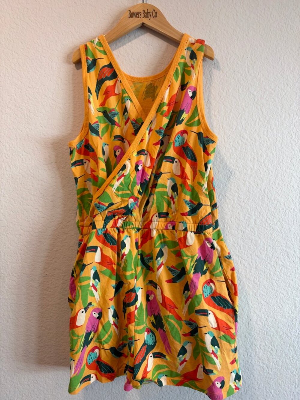 Tea Collection Tropical Bird Wrap Romper 16